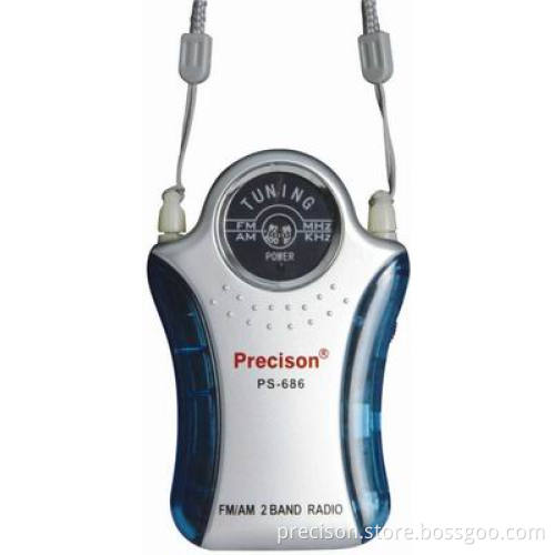 PS-686 am/fm 2 band radio with neck strap